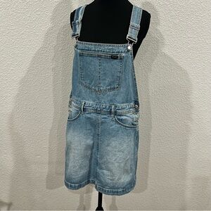 Wrangler Women's Denim Bib Overall Dress Size M Western Cowgirl Rodeo Ranch